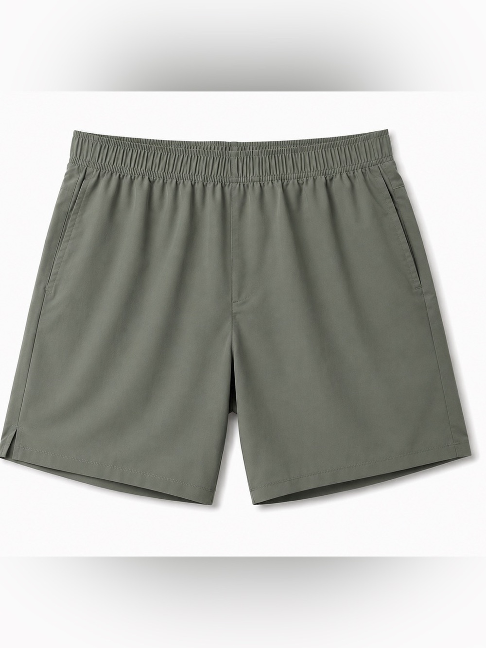 Men's Elastic-Waist Athletic Works Shorts - Olive Green L 36 38
